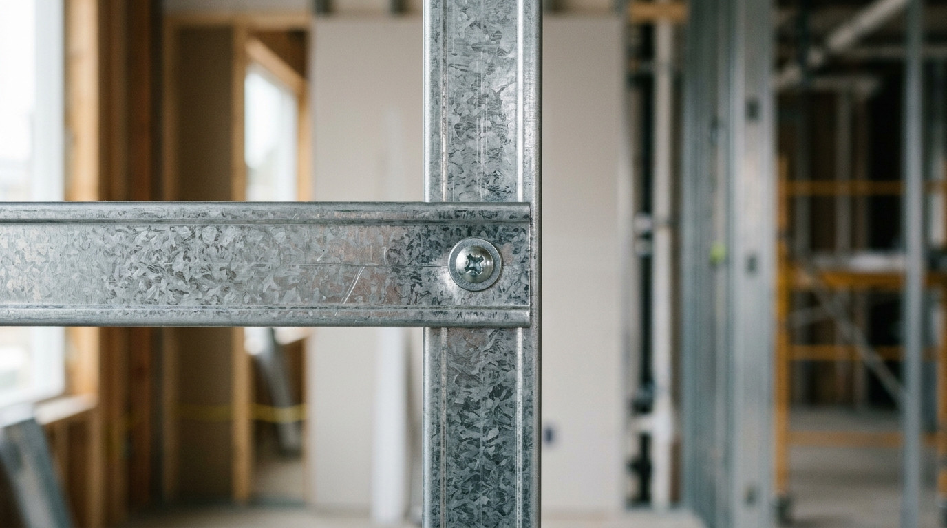 Fijaciones para steel framing chile con tornillo framer punta broca en estructura galvanizada.